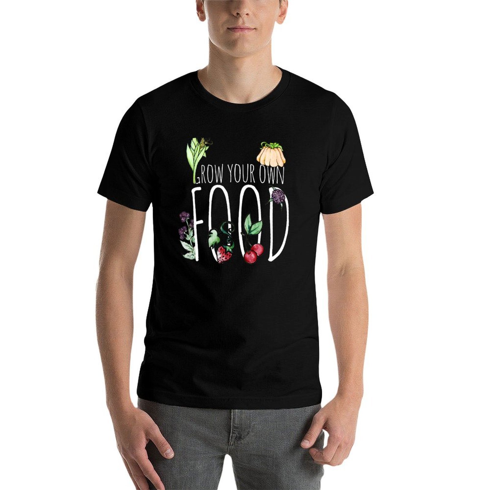 自分だけの食品を育てよう！都市農業Tシャツ、男性用コットンT - Urban Farming In China のレビューと価格