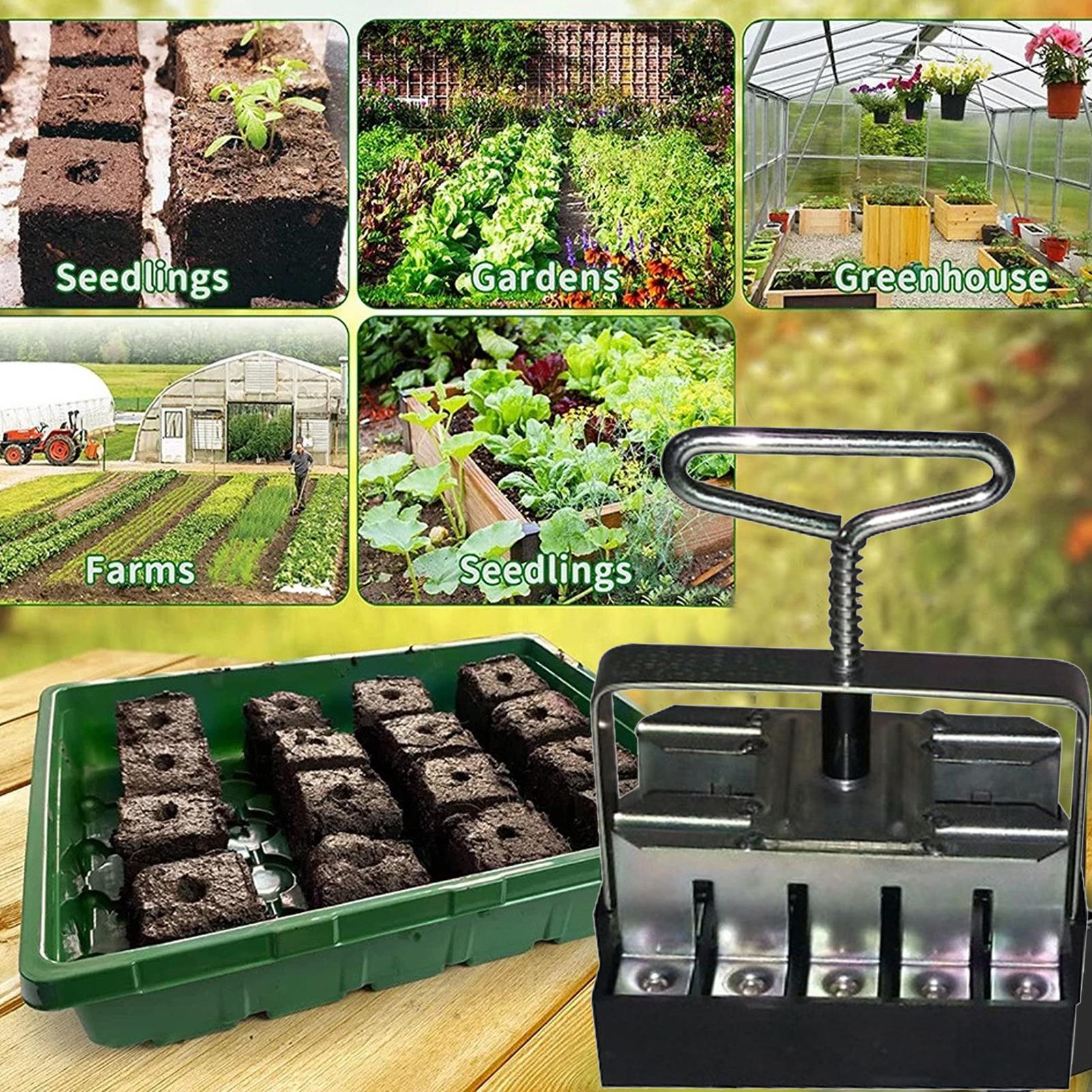 土壌ブロッカー 快適なハンドル 20セル土壌ブロッキングツー - Urban Farming Gardening のレビューと価格